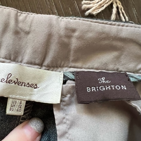 Elevenes for Anthropologie the Brighton, Grayish Green Boot Cut Pants. - Picture 13 of 15